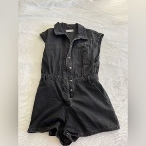 Black Denim Romper